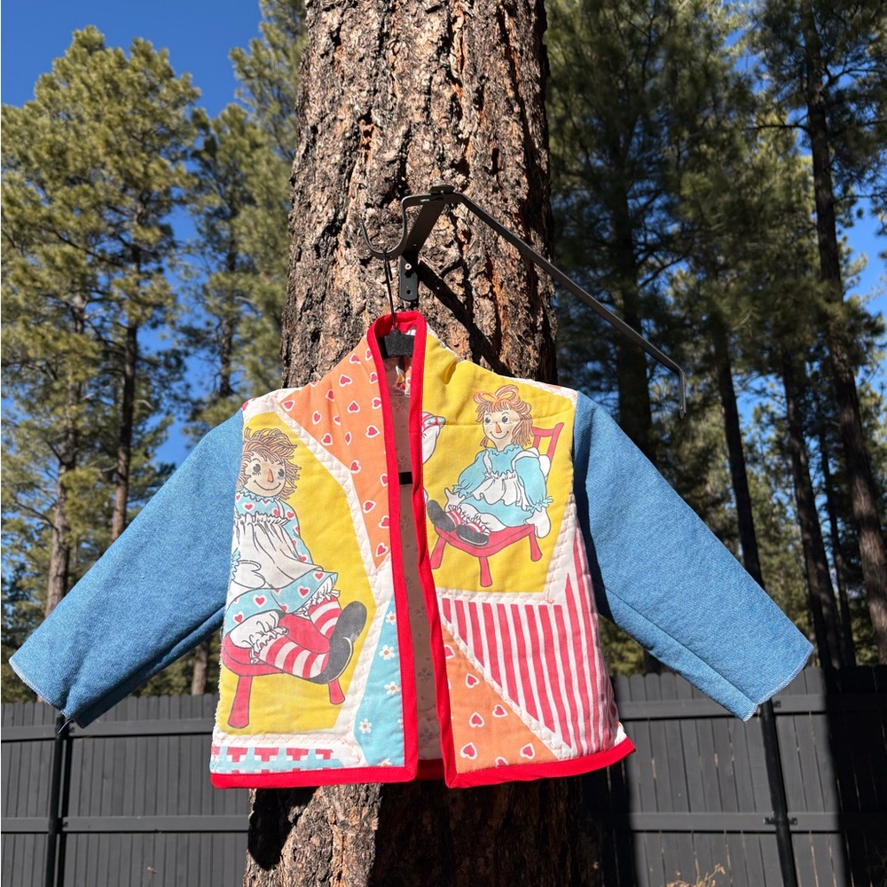 Vintage Colorful Patchwork Raggedy Ann  Doll Jacket - Picture 3 of 6
